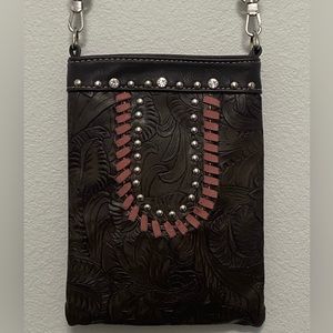 American bling leather shoulder purse handbag miss small Western cowgirl